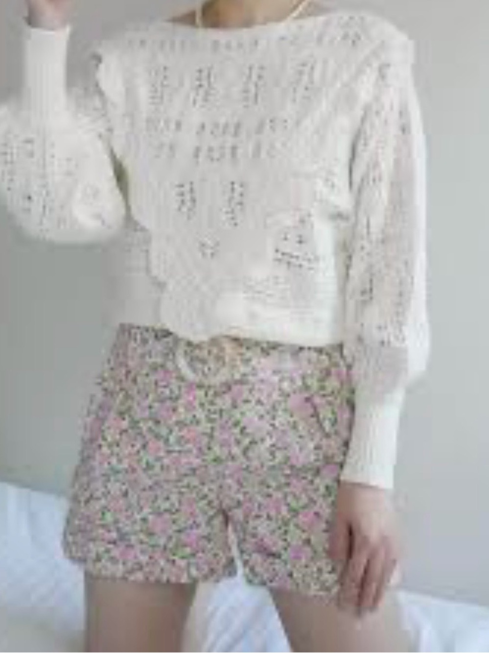 Sezane Cream Cable-Knit V-Neck Sweater - Picture 10 of 12